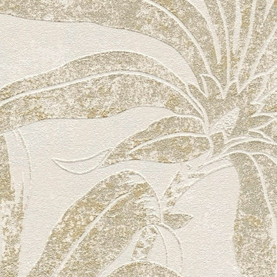 Tapetai su džiunglių lapų: smėlio ir aukso spalvos, 1403407 AS Creation