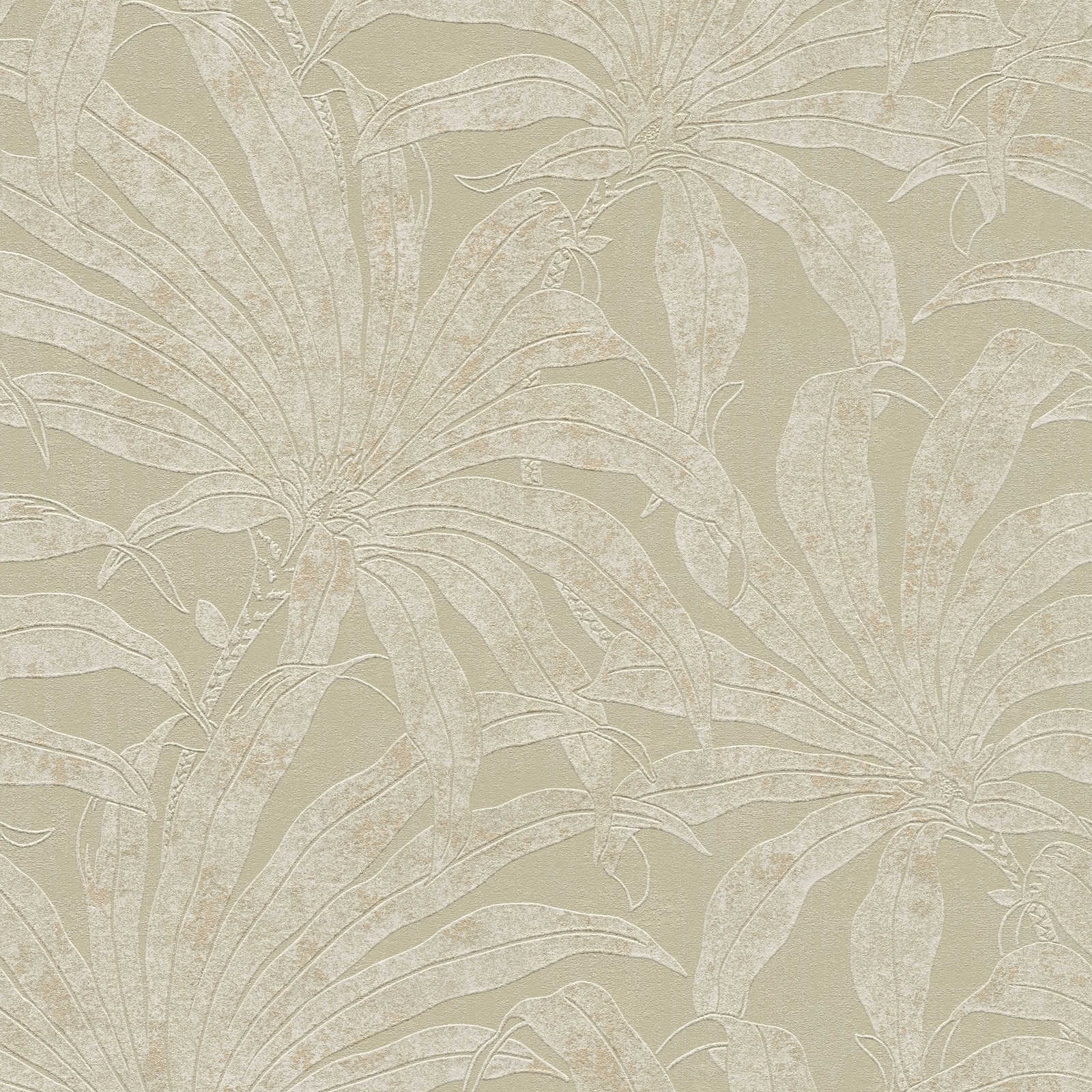 Tapetes ar džungļu lapām: bēšos toņos, AS CREATION 395014 AS Creation