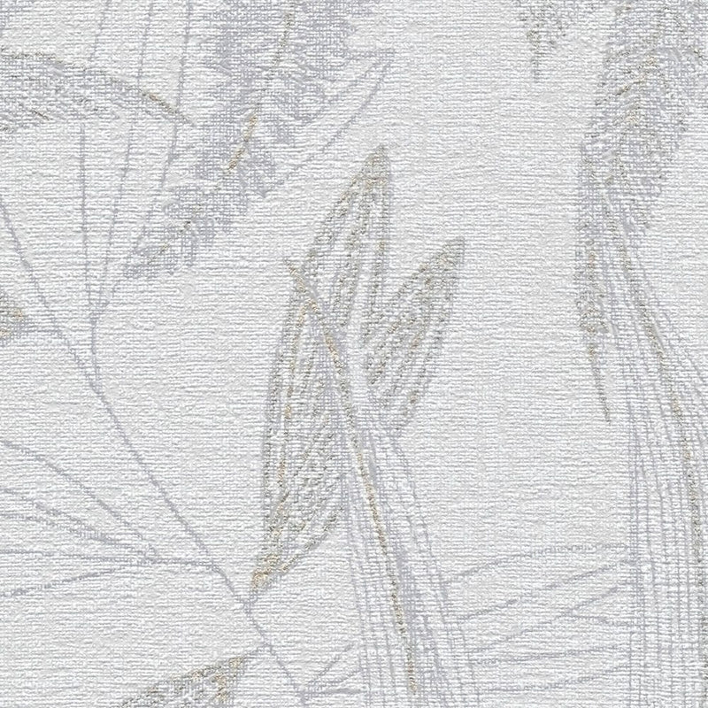 Tapetai su džiunglių lapais - lengvai tekstūruotas raštas - pilka, 1406375 AS Creation