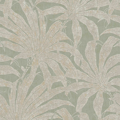 Jungle leaves wallpaper: green, gold, silver, 1403404 AS Creation