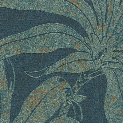 Tapetai su džiunglių lapų: mėlyna su aukso fragmentais, 1403410 AS Creation