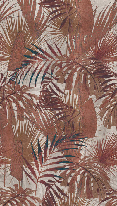 Обои с листьями джунглей коричневого цвета, 1375172 AS Creation