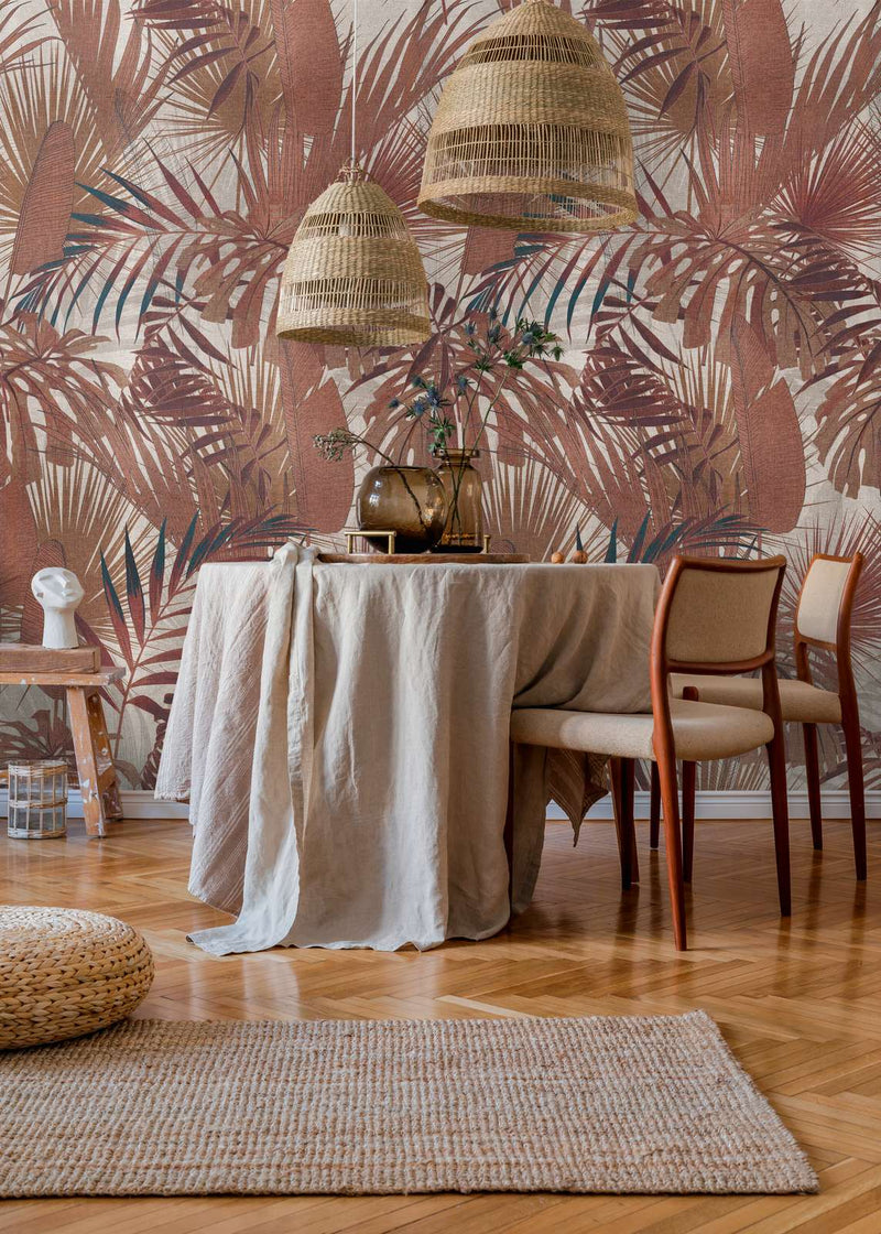 Jungle leaf wallpaper in brown, 1375172 AS Creation