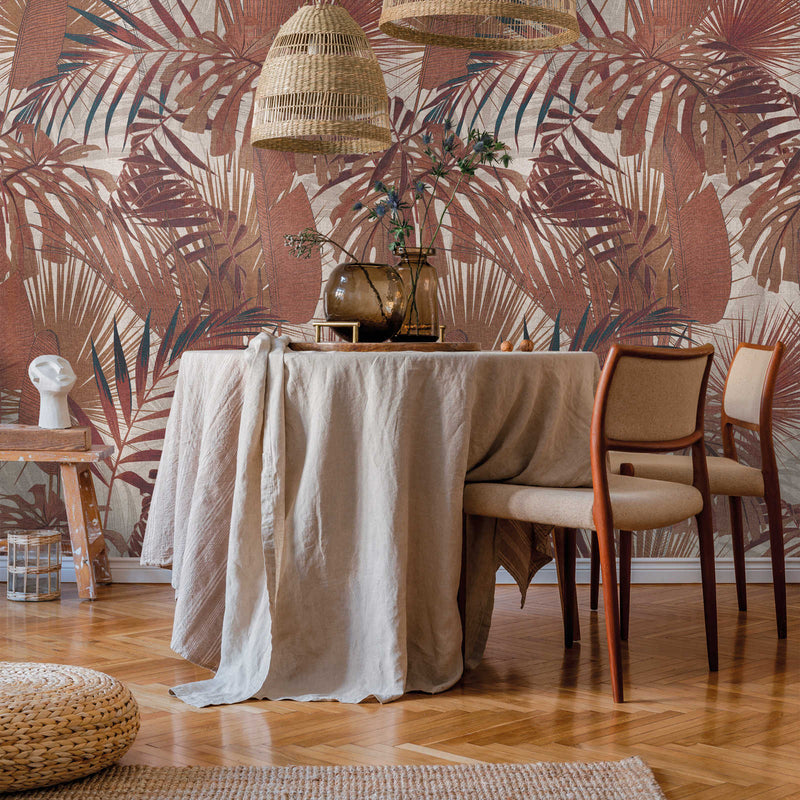 Jungle leaf wallpaper in brown, 1375172 AS Creation