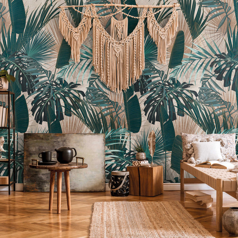 Jungle leaf wallpaper in green, 1375171 AS Creation