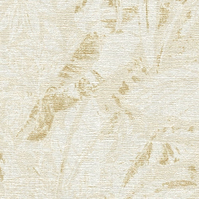 Džiunglių lapų rašto tapetai švelnių spalvų - smėlio, aukso, 1404521 AS Creation