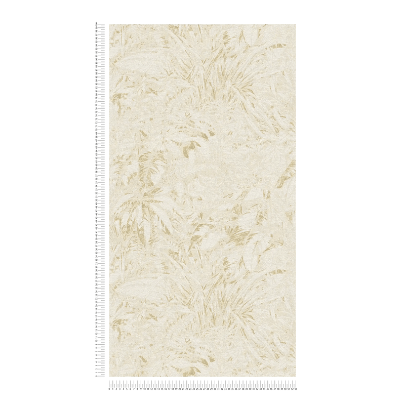 Jungle leaf pattern wallpaper in soft colours - beige, gold, 1404521 AS Creation