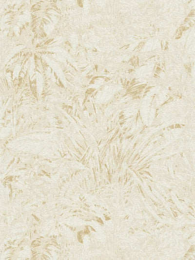 Jungle leaf pattern wallpaper in soft colours - beige, gold, 1404521 AS Creation