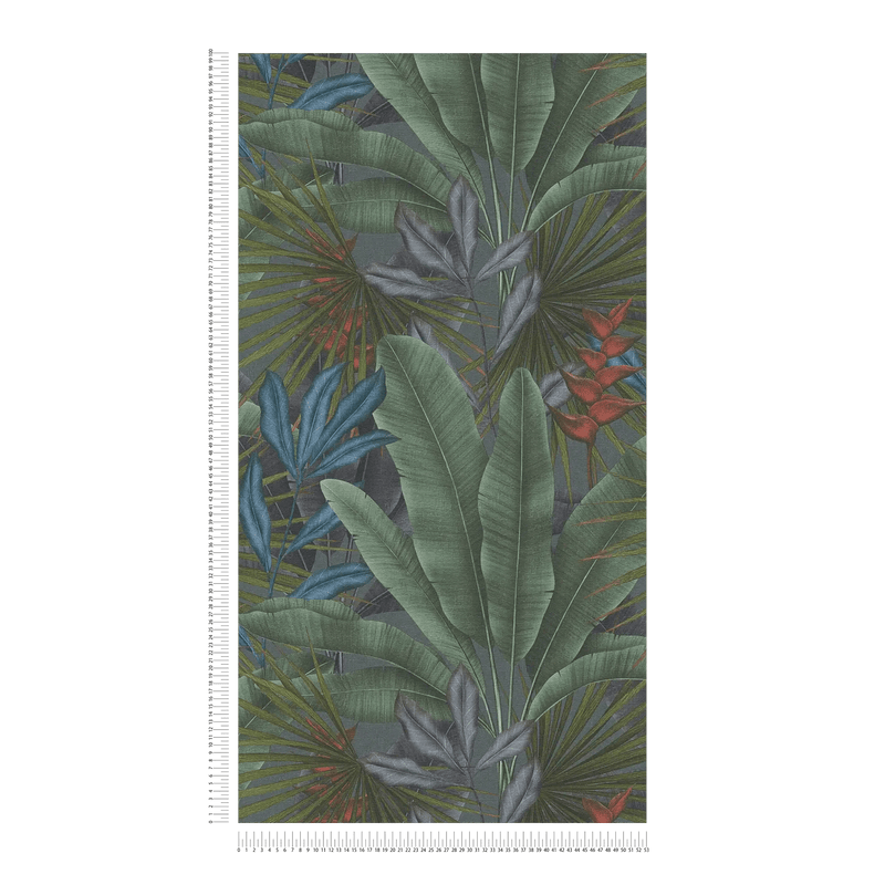 Wallpaper with jungle leaf pattern and colourful accents, 1406267 AS Creation