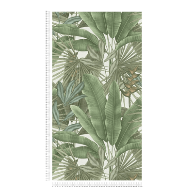 Džunglilehtede mustriga ja värviliste aktsentidega tapeet, roheline, 1406270 AS Creation