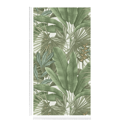 Wallpaper with jungle leaf pattern and colourful accents, green, 1406270 AS Creation