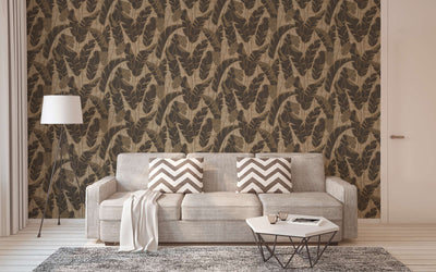 Wallpaper with jungle pattern, beige and black, 1403420 AS Creation