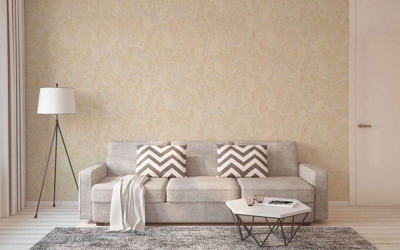 Wallpaper with jungle pattern, beige and gold, 1403421 AS Creation