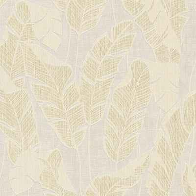 Wallpaper with jungle pattern, beige and gold, 1403421 AS Creation