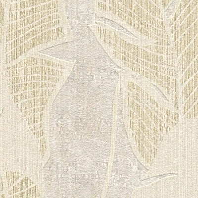 Wallpaper with jungle pattern, beige and gold, 1403421 AS Creation