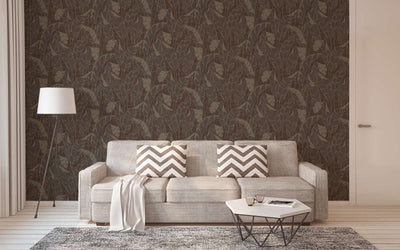 Wallpaper with jungle pattern, brown and black, 1403417 AS Creation