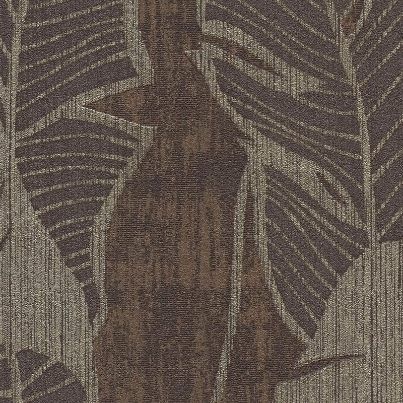 Wallpaper with jungle pattern, brown and black, 1403417 AS Creation