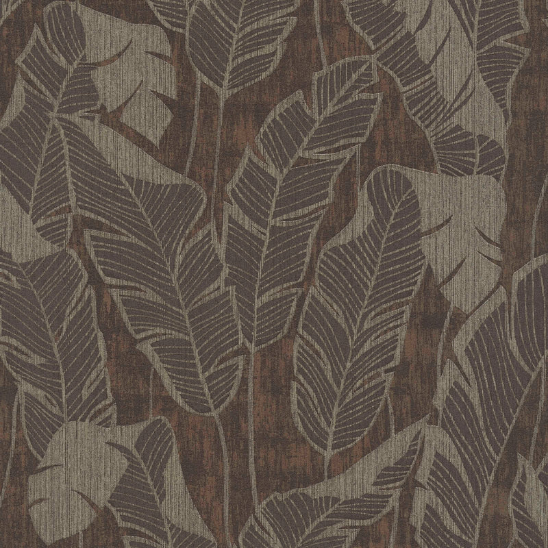 Wallpaper with jungle pattern, brown and black, 1403417 AS Creation