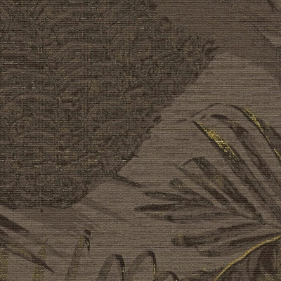 Tapetes ar džungļu rakstu, matētas: brūna, zelta, melna, 1400520 AS Creation