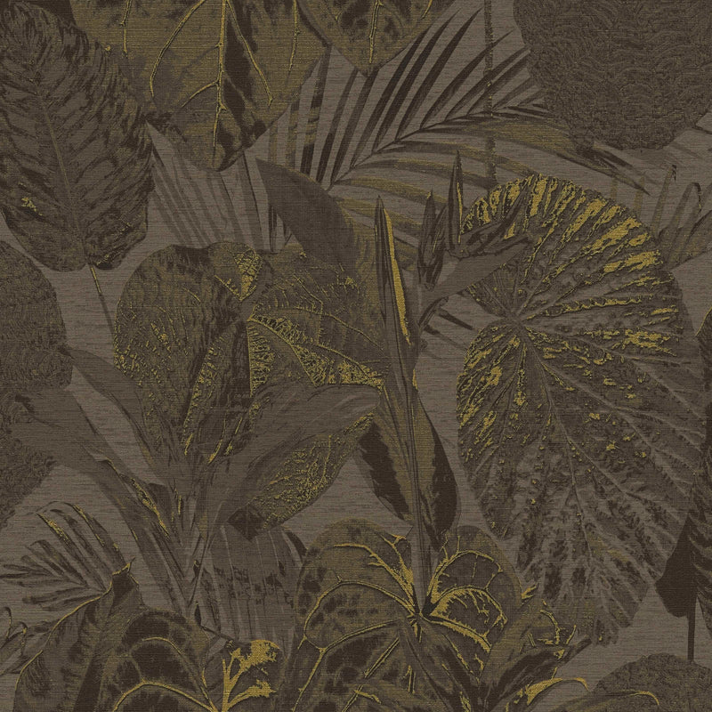 Jungle wallpaper, matt: brown, gold, black, 1400520 AS Creation