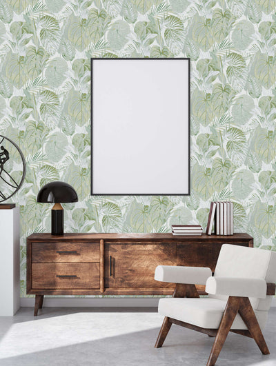Jungle wallpaper, matt: green, white, 1400522 AS Creation