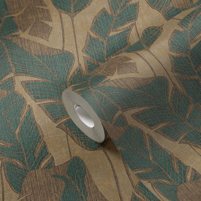 Wallpaper with a jungle pattern: green and beige, 1403416 AS Creation