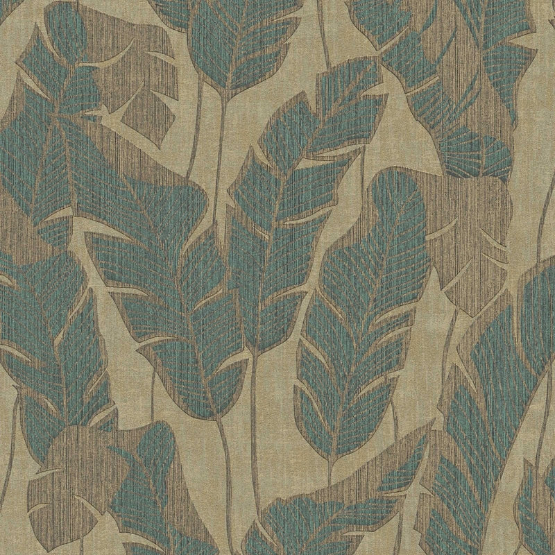 Wallpaper with a jungle pattern: green and beige, 1403416 AS Creation