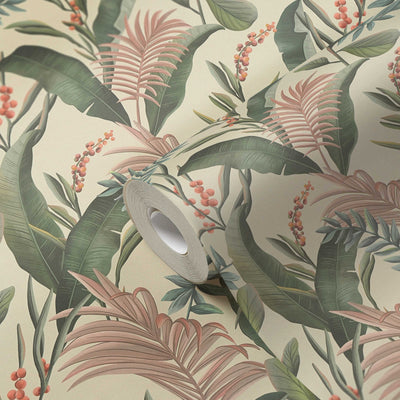 Wallpaper with exotic leaves, matt, 1402171 AS Creation