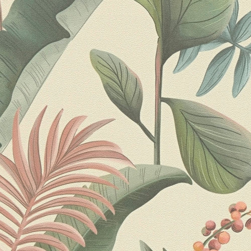 Wallpaper with exotic leaves, matt, 1402171 AS Creation