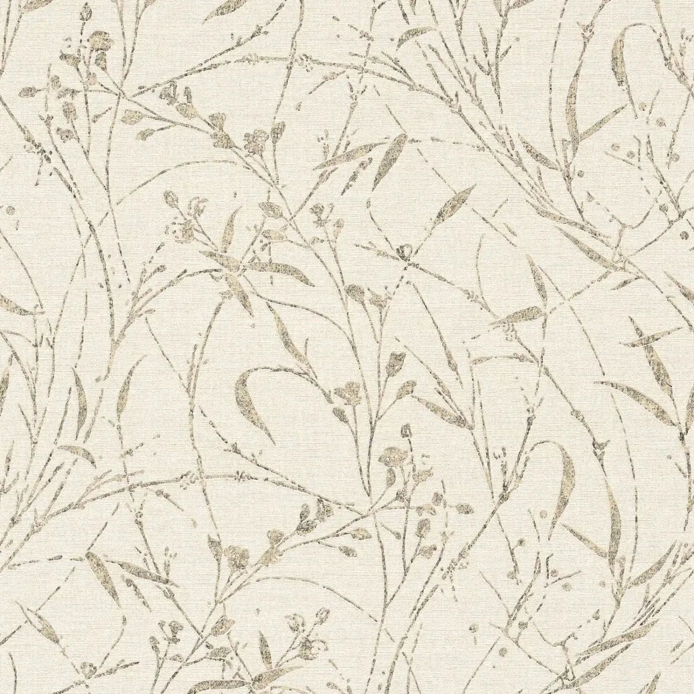 Cream wallpaper close-up with elegant plant design and texture. SKU: 3007031, AS Creation.