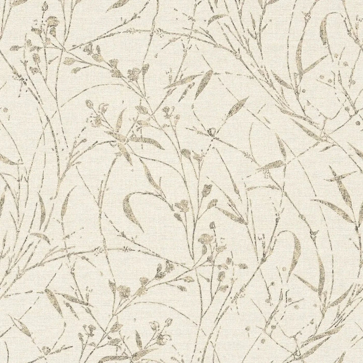 Tapetes ar elegantu augu un lapu dizainu - krēmkrāsa - 3007031 AS Creation