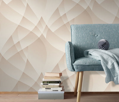 Wallpaper with elegant geometric pattern in beige, Erismann, 3752132 Erismann