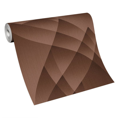 Wallpaper with elegant geometric pattern in bronze, Erismann, 3752210 Erismann