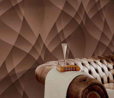 Wallpaper with elegant geometric pattern in bronze, Erismann, 3752210 Erismann