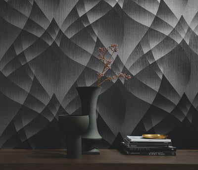 Wallpaper with elegant geometric pattern in black, Erismann, 3752147 Erismann