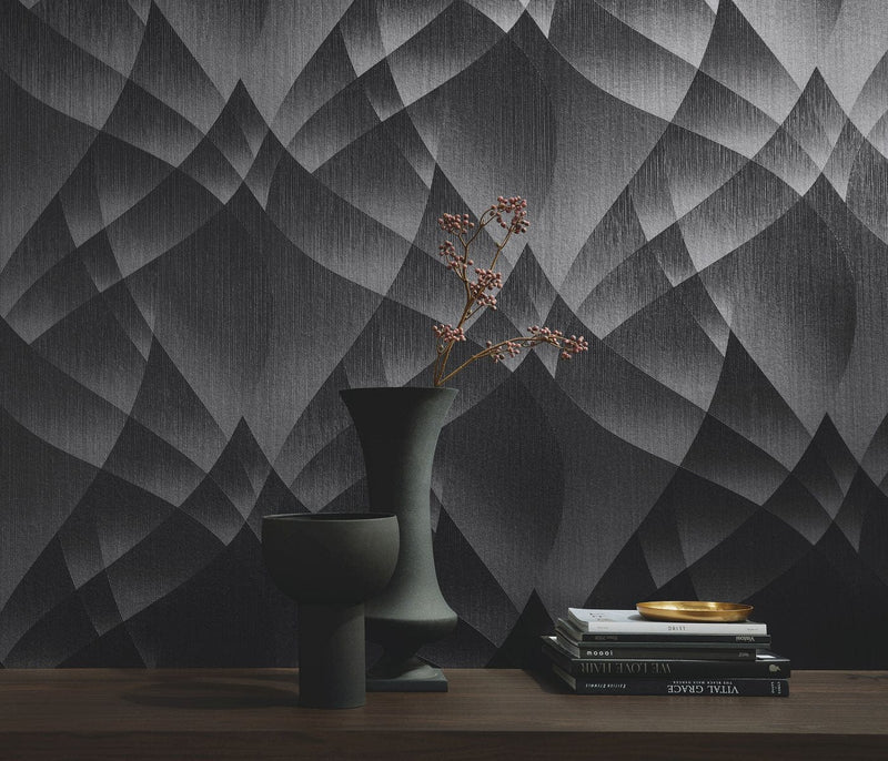 Juodos spalvos tapetai su elegantišku geometriniu raštu, Erismann, 3752147 Erismann