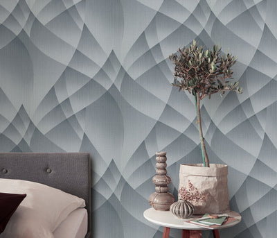 Wallpaper with elegant geometric pattern in silver/grey, Erismann, 3752165 Erismann