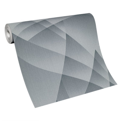 Wallpaper with elegant geometric pattern in silver/grey, Erismann, 3752165 Erismann