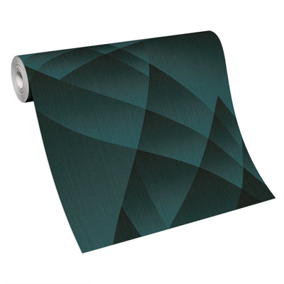 Tapetes ar elegantu ģeometrisko rakstu tirkīzā krāsā, Erismann, 3752152 Erismann