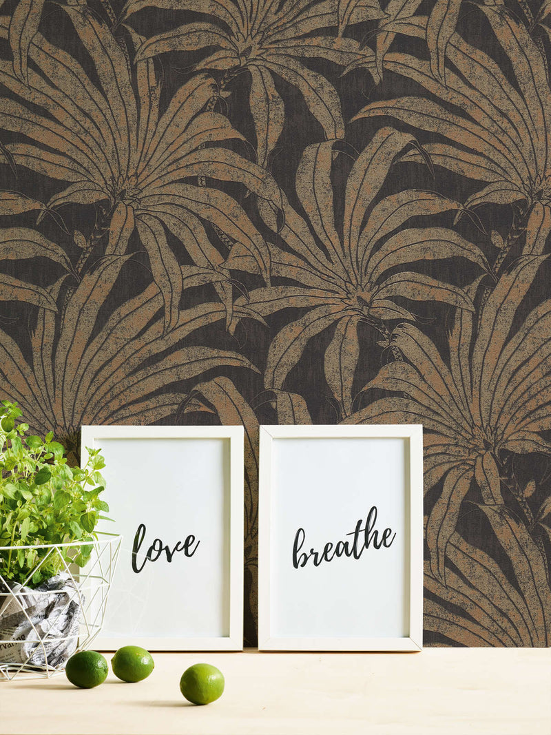 Wallpaper with elegant pattern and jungle flower design, 1403403 AS Creation