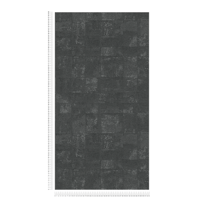 Wallpaper with tile appearance and metallic effect, black - 1406652 AS Creation
