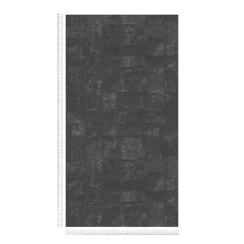 Wallpaper with tile appearance and metallic effect, black - 1406652 AS Creation