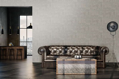 Wallpaper with tile appearance and metallic effect, grey - 1406651 AS Creation