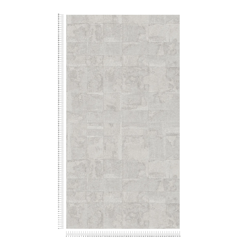 Wallpaper with tile appearance and metallic effect, grey - 1406651 AS Creation