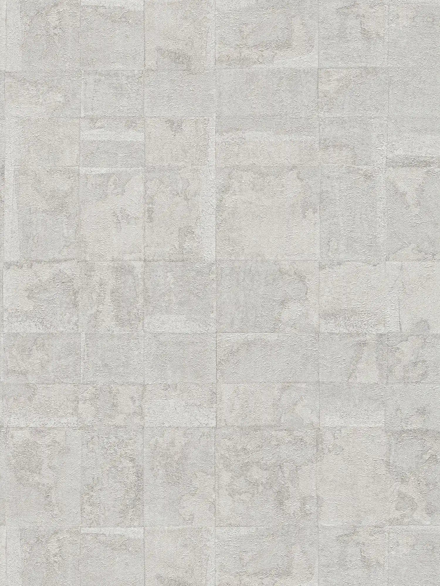 Tapetes ar flīžu izskatu un metālisku efektu, pelēkā krāsā - 396713 AS Creation