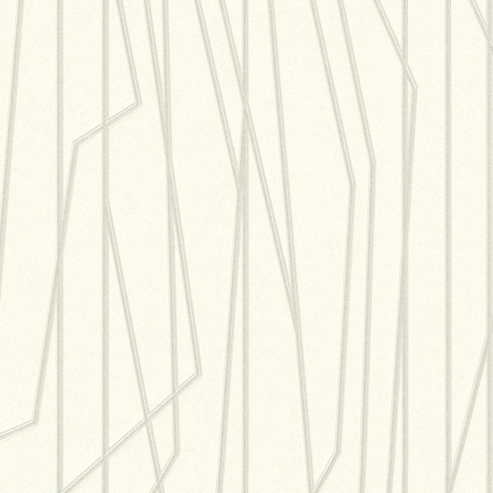 Modernas tapetes ar līnijām baltā krāsā 368783 AS Creation