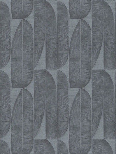 Tapetes ar ģeometrisko lapu rakstu melnā, antracīta krāsā, 1406450 AS Creation