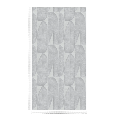 Wallpaper with geometric leaf pattern in grey, 1406446 AS Creation