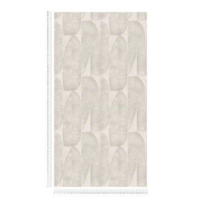 Wallpaper with geometric leaf pattern in taupe, 1406445 AS Creation