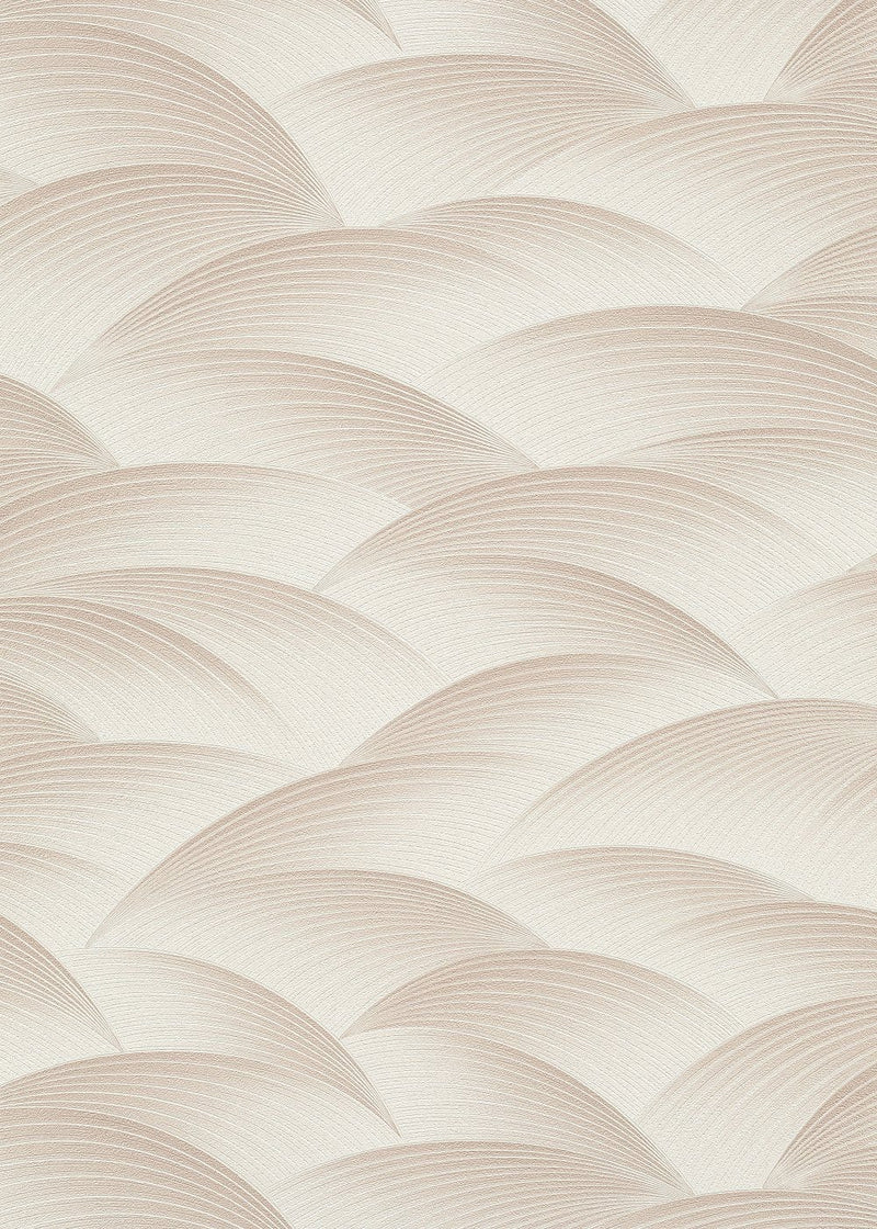 Wallpaper with geometric pattern: waves in beige, Erismann, 3751622 Erismann